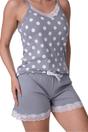 Grey Camille Lingerie Grey 100% Cotton Spot Printed Sleeveless Top Pyjama, Image 5 of 5