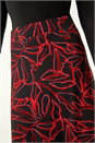Red Leaf Print Stretch A Line Midi Skirt, Image 5 of 5