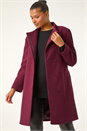 Bordeaux Tailored Funnel Neck Pocket Detail Coat, Image 1 of 7