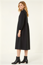 Black Front Zip Midi Dress, Image 4 of 5