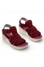 Red Womens Comfort Wedge Sandals -YUDD236FLY, Image 2 of 4