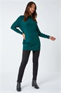 Emerald Longline High Neck Tunic Jumper , Image 2 of 5