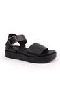 Black 'Phoenix' Wide Fit Flat Sandals with Strap, Image 2 of 3