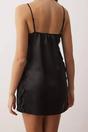 Black WOVCOR Black Lace Side Panel Satin Strappy Mini Nightdress, Image 3 of 3