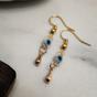 Gold Evil Eye Dangle Earrings Turkish Charm, Image 3 of 6