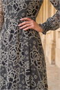 Black Floral Rose Midi Dress, Image 4 of 4