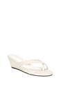 White XY LONDON White 'Rosa' Mid Wedge Heel Sandal Mules With Toe Post, Image 2 of 6