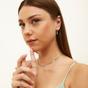 Silver Sterling Silver Pave Spike Rhombus Drop Earring, Image 4 of 5