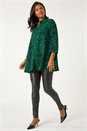 Green Swing Shape Animal Print Blouse, Image 1 of 5