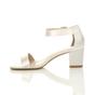 Ivory AJVANI Ivory Mid Block Heel Ankle Strap Sandals, Image 3 of 6