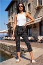 Black Petite Spot Print Bengaline Crop Trouser, Image 1 of 4