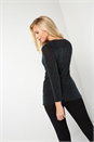 Black Shimmer Cowl Neck Top, Image 3 of 5