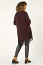 Red Curve Glitter Chiffon Hem Tunic Top, Image 3 of 5