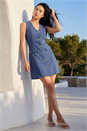 Blue Dusk Button Down Tailored Dress, Image 1 of 4