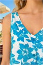Turquoise Floral Button Cami Top, Image 4 of 4