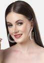 White Diva Collection C-Shaped Hoop Earrings, Image 4 of 5