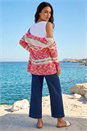 Cerise Colour Block Spacedye Knit Cardigan, Image 3 of 4