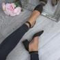 Black AJVANI Black Mid Block Heel Ankle Strap 2 Part Heels, Image 5 of 6