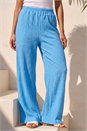 Blue Dusk Textured Wide Leg Stretch Trouser, Image 2 of 5