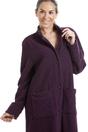 Purple Soft Fleece Floral Button Up Housecoat, Image 5 of 5