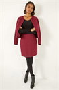 Wine Boucle Textured A-Line Skirt, Image 2 of 5