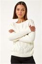 Ivory Mix Stitch Knit Jumper, Image 2 of 5