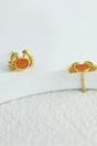 Gold Sterling Silver Crab Stud Earrings, Image 3 of 3