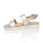 Silver AJVANI Silver Flatform Strappy Sandals, Image 3 of 6