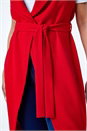Red Petite Sleeveless Longline Jacket, Image 6 of 6