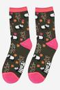 Khaki Panda Bamboo Ankle Socks, Image 2 of 3