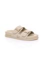 Beige AJVANI Beige Flatform Double Buckle Footbed Sandals, Image 1 of 4