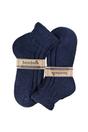 Navy 1 Pack Ladies Chunky Ribbed Low Cut Wool Blend Ankle Socks, Image 2 of 5