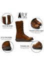 Brown Womens Leather Ankle Boots-STER760, Image 3 of 5