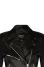 Black Womens Leather Biker Jacket - Mansfield, Image 4 of 4