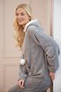 Grey Supersoft Hooded Onesie, Image 4 of 6