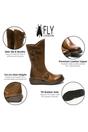 Brown Womens Mid-Calf Platform Boots-MES2913, Image 3 of 6
