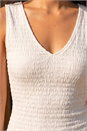 White Petite Textured Bodycon Dress, Image 4 of 4