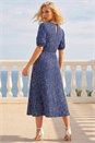 Navy  Petite Abstract Stretch Midi Dress, Image 2 of 4