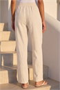 Stone Elastic Tie Waist Linen Blend Trouser, Image 3 of 4