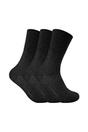 Black 3 Pack Ladies Thin Wide Top Non Elastic Thermal Diabetic Socks, Image 1 of 3