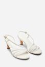 White 'Mykonos' Mutli Strap Slingback Low Block Heel, Image 4 of 6