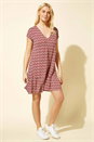 Multi Aztec Print Frill Hem Dress, Image 1 of 4