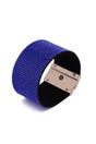 Blue AVANT-GARDE PARIS Blue Luxury Crystal-Studded Leather Cuff Bracelet, Image 1 of 4