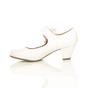 White AJVANI White Mid Block Heel Mary Jane Comfort Court Shoes, Image 3 of 6