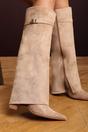 Camel Keira Fold Over Shark Block Heel Point Toe Boots, Image 1 of 3