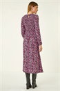 PINK Ditsy Floral Shirred Midi Dress, Image 4 of 7