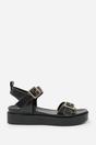 Black 'Kavia' Double Buckle Strap Platform Sandals, Image 2 of 5