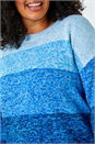 Blue Curve Ombre Stripe Knit Jumper, Image 5 of 5