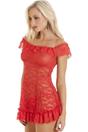 Red Mesh Lace Babydoll And G-String, Image 5 of 5