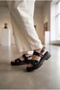 Black iKrush Black Edie Chunky Sole Crossover Strap Sandals, Image 5 of 5